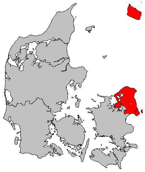 Kort over Region Hovedstaden